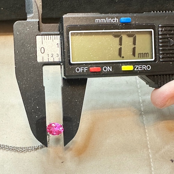 925 Sterling Silver Oval Pink Sapphire Solitaire Pendant on Chain - NWOT - Picture 6 of 15